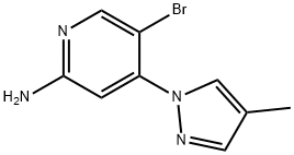 2-Amino-5-bromo-4-(4-methyl-1H-pyrazol-1-yl)pyridine,1381933-70-5,结构式
