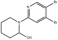 3,4-Dibromo-6-(2-hydroxypiperidin-1-yl)pyridine Structure