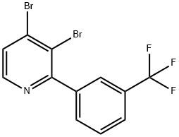 3,4-Dibromo-2-(3-trifluoromethylphenyl)pyridine,1381934-03-7,结构式