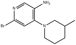 2-Bromo-5-amino-4-(3-methylpiperidin-1-yl)pyridine 化学構造式