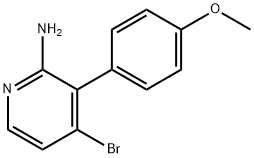 2-Amino-4-bromo-3-(4-methoxyphenyl)pyridine 化学構造式