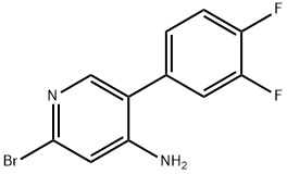 2-Bromo-4-amino-5-(3,4-difluorophenyl)pyridine Structure