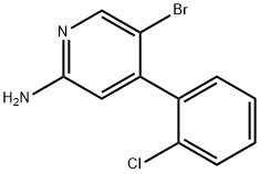 2-Amino-5-bromo-4-(2-chlorophenyl)pyridine, 1381936-79-3, 结构式