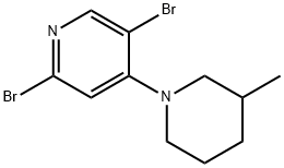 2,5-Dibromo-4-(3-methylpiperidin-1-yl)pyridine Struktur