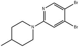 3,4-Dibromo-6-(4-methylpiperidin-1-yl)pyridine,1381937-74-1,结构式