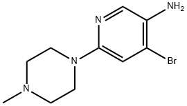 4-Bromo-3-amino-6-(N-methylpiperazin-1-yl)pyridine,1381937-83-2,结构式