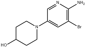 2-Amino-3-bromo-5-(4-hydroxypiperidin-1-yl)pyridine Structure