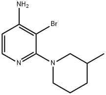 3-BROMO-2-(3-METHYLPIPERIDIN-1-YL)PYRIDIN-4-AMINE Structure