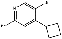 2,5-Dibromo-4-(cyclobutyl)pyridine 化学構造式