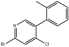 2-Bromo-4-chloro-5-(2-tolyl)pyridine Struktur