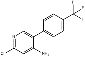 2-Chloro-4-amino-5-(4-trifluoromethylphenyl)pyridine 化学構造式