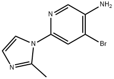 4-Bromo-3-amino-6-(2-methylimidazol-1-yl)pyridine 化学構造式