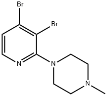 3,4-Dibromo-2-(N-methylpiperazin-1-yl)pyridine 结构式