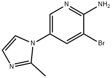 2-Amino-3-bromo-5-(2-methylimidazol-1-yl)pyridine 化学構造式