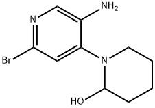 2-Bromo-5-amino-4-(2-hydroxypiperidin-1-yl)pyridine Structure