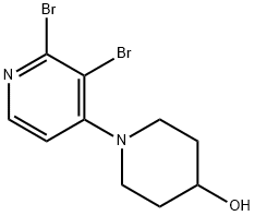 2,3-Dibromo-4-(4-hydroxypiperidin-1-yl)pyridine Struktur