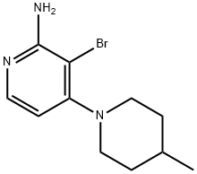 2-Amino-3-bromo-4-(4-methylpiperidin-1-yl)pyridine 结构式