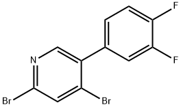 2,4-Dibromo-5-(3,4-difluorophenyl)pyridine Structure