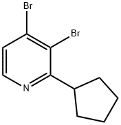 3,4-Dibromo-2-(cyclopentyl)pyridine Structure