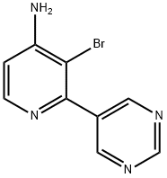 3-BROMO-2-(PYRIMIDIN-5-YL)PYRIDIN-4-AMINE,1381943-65-2,结构式