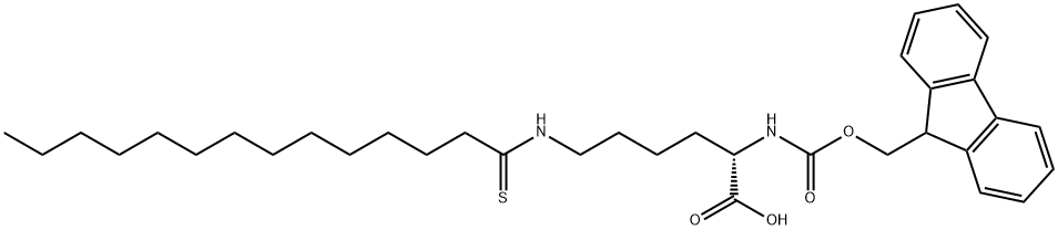 N2-[(9H-fluoren-9-ylmethoxy)carbonyl]-N6-(1-thioxotetradecyl)-L-Lysine Structure