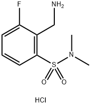 2-(aminomethyl)-3-fluoro-N,N-dimethylbenzene-1-sulfonamide hydrochloride Structure