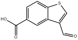 3-formyl-1-benzothiophene-5-carboxylic acid 化学構造式