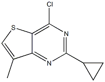 4-chloro-2-cyclopropyl-7-methylthieno[3,2-d]pyrimidine 化学構造式