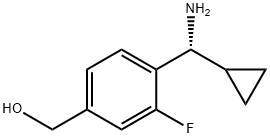 (4-[(R)-AMINO(CYCLOPROPYL)METHYL]-3-FLUOROPHENYL)METHANOL 化学構造式
