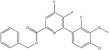 2-Pyridinecarboxylicacid,6-(4-chloro-2-fluoro-3-methoxyphenyl)-4,5-difluoro-,phenylmethylester Structure