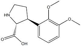 (2R,3S)-3-(2,3-dimethoxyphenyl)pyrrolidine-2-carboxylic acid 化学構造式