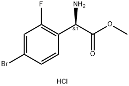 METHYL(2R)-2-AMINO-2-(4-BROMO-2-FLUOROPHENYL)ACETATE HYDROCHLORIDE 结构式