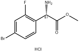 METHYL(2S)-2-AMINO-2-(4-BROMO-2-FLUOROPHENYL)ACETATE HYDROCHLORIDE Struktur