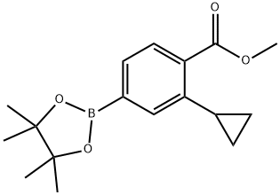 methyl 2-cyclopropyl-4-(4,4,5,5-tetramethyl-1,3,2-dioxaborolan-2-yl)benzoate Structure