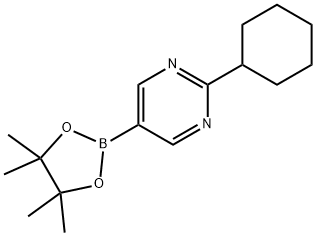 2-cyclohexyl-5-(4,4,5,5-tetramethyl-1,3,2-dioxaborolan-2-yl)pyrimidine 结构式