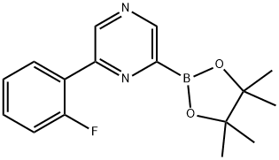 2-(2-fluorophenyl)-6-(4,4,5,5-tetramethyl-1,3,2-dioxaborolan-2-yl)pyrazine Struktur