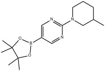 2-(3-Methylpiperidino)pyrimidine-5-boronic acid pinacol ester 化学構造式