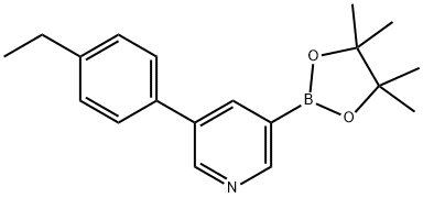 5-(4-Ethylphenyl)pyridine-3-boronic acid pinacol ester 化学構造式