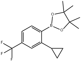 2-(2-cyclopropyl-4-(trifluoromethyl)phenyl)-4,4,5,5-tetramethyl-1,3,2-dioxaborolane Struktur