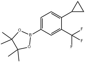 2-(4-cyclopropyl-3-(trifluoromethyl)phenyl)-4,4,5,5-tetramethyl-1,3,2-dioxaborolane 化学構造式