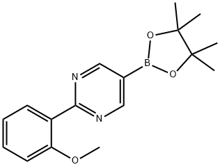 2-(2-methoxyphenyl)-5-(4,4,5,5-tetramethyl-1,3,2-dioxaborolan-2-yl)pyrimidine Struktur