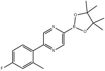 5-(4-Fluoro-2-methylphenyl)pyrazine-2-boronic acid pinacol ester 结构式