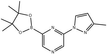 2-(3-methyl-1H-pyrazol-1-yl)-6-(4,4,5,5-tetramethyl-1,3,2-dioxaborolan-2-yl)pyrazine 结构式