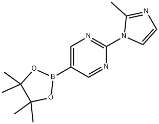 2-(2-methyl-1H-imidazol-1-yl)-5-(4,4,5,5-tetramethyl-1,3,2-dioxaborolan-2-yl)pyrimidine Struktur