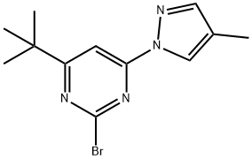 2-bromo-4-(1H-4-methylpyrozol-1-yl)-6-(tert-butyl)pyrimidine Struktur