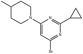 4-Bromo-2-cyclopropyl-6-(4-methylpiperidin-1-yl)pyrimidine Struktur