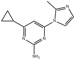2-amino-4-(1H-2-methylimidazol-1-yl)-6-cyclopropylpyrimidine Struktur