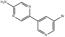 3-Bromo-5-(-5-aminopyrazin-2-yl)pyridine Structure