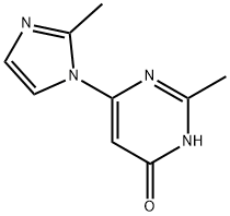 4-hydroxy-2-methyl-6-(1H-2-methylimidazol-1-yl)pyrimidine Struktur