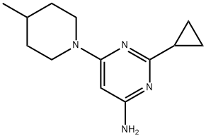 4-Amino-2-cyclopropyl-6-(4-methylpiperidin-1-yl)pyrimidine,1412955-90-8,结构式